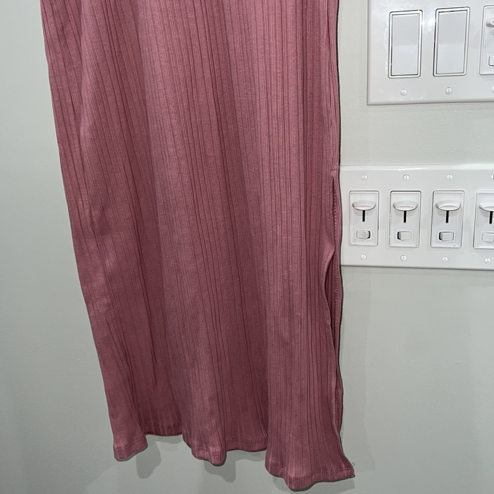 NWOT FREE PEOPLE BEACH MAUVE SCOOP NECK RACERBACK MIDI DRESS Z554 - Picture 3 of 5